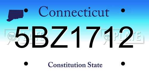 5BZ1712 Connecticut License Plate