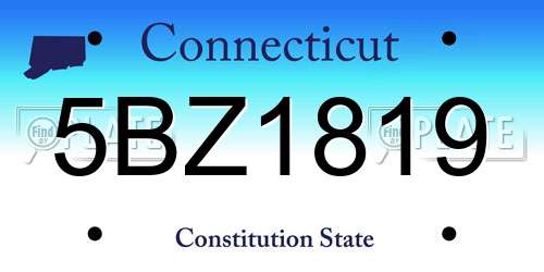 5BZ1819 Connecticut License Plate