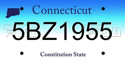 5BZ1955 Connecticut License Plate