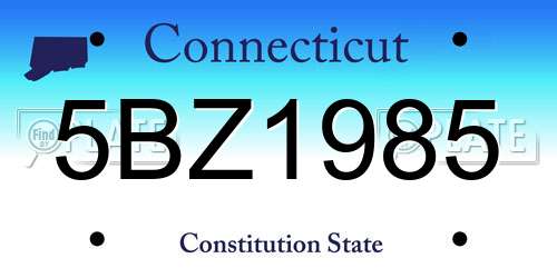 5BZ1985 Connecticut License Plate