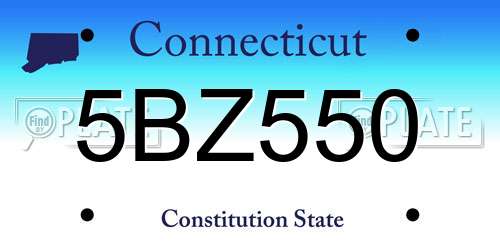 5BZ550 Connecticut License Plate
