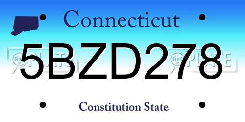 5BZD278 Connecticut License Plate