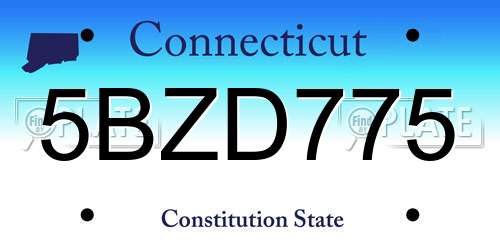 5BZD775 Connecticut License Plate