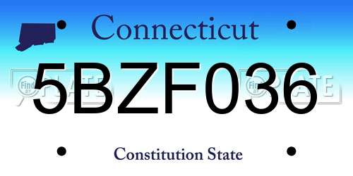 5BZF036 Connecticut License Plate