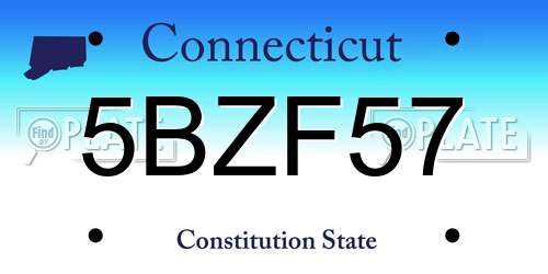 5BZF57 Connecticut License Plate