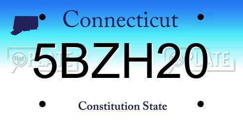 5BZH20 Connecticut License Plate