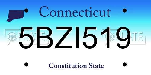 5BZI519 Connecticut License Plate