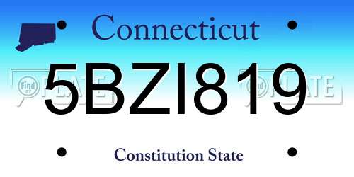 5BZI819 Connecticut License Plate