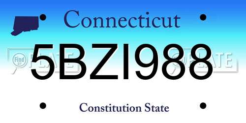 5BZI988 Connecticut License Plate