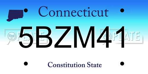 5BZM41 Connecticut License Plate