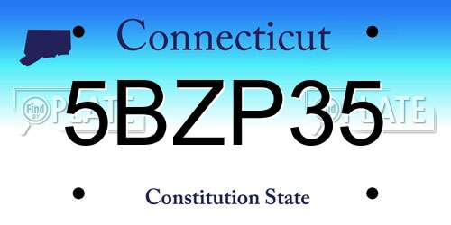 5BZP35 Connecticut License Plate