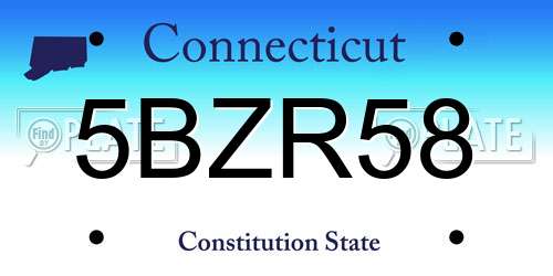 5BZR58 Connecticut License Plate