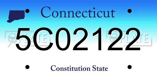 5C02122 Connecticut License Plate