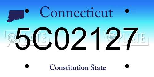 5C02127 Connecticut License Plate