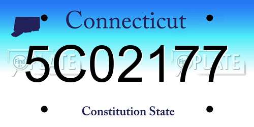 5C02177 Connecticut License Plate