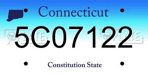5C07122 Connecticut License Plate