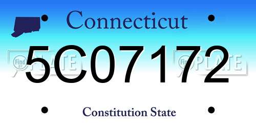 5C07172 Connecticut License Plate