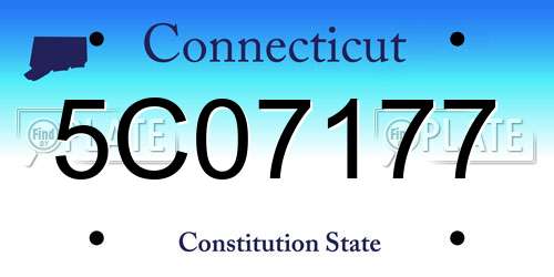 5C07177 Connecticut License Plate