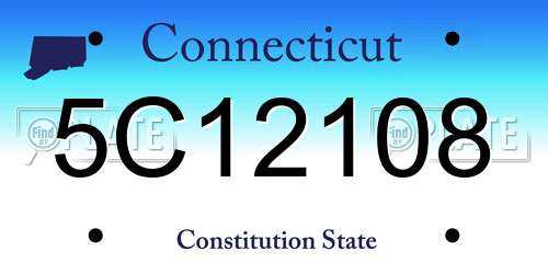 5C12108 Connecticut License Plate