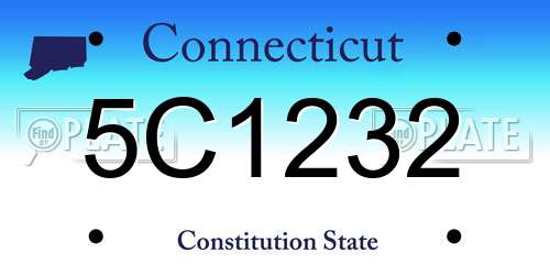 5C1232 Connecticut License Plate