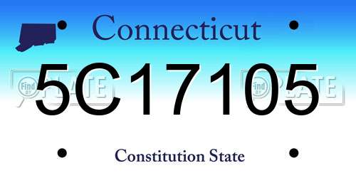 5C17105 Connecticut License Plate