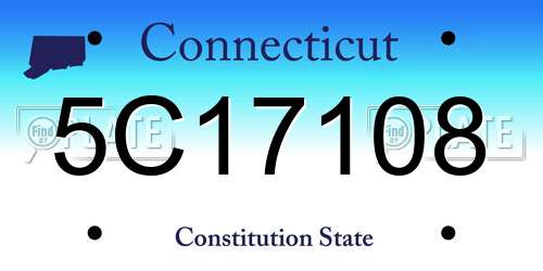 5C17108 Connecticut License Plate