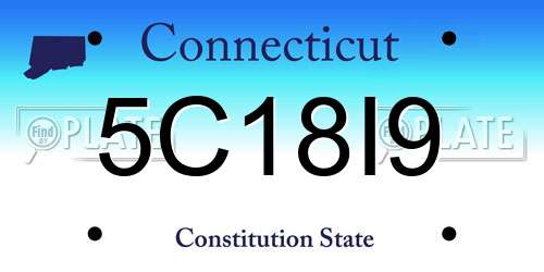 5C18I9 Connecticut License Plate