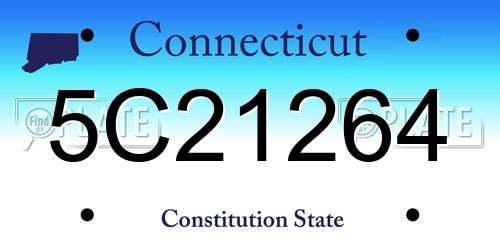 5C21264 Connecticut License Plate