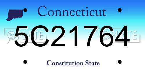 5C21764 Connecticut License Plate