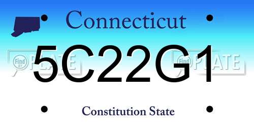 5C22G1 Connecticut License Plate