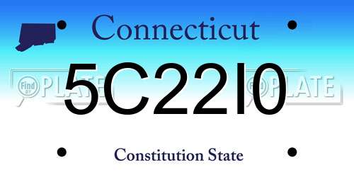 5C22I0 Connecticut License Plate
