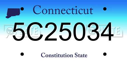 5C25034 Connecticut License Plate