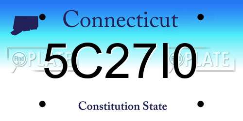 5C27I0 Connecticut License Plate