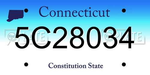 5C28034 Connecticut License Plate