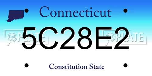5C28E2 Connecticut License Plate