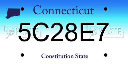 5C28E7 Connecticut License Plate
