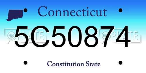5C50874 Connecticut License Plate