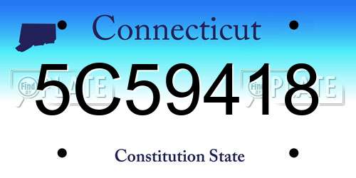 5C59418 Connecticut License Plate