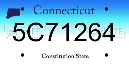 5C71264 Connecticut License Plate