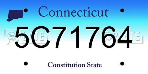 5C71764 Connecticut License Plate