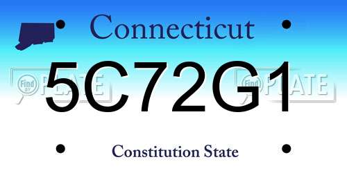 5C72G1 Connecticut License Plate
