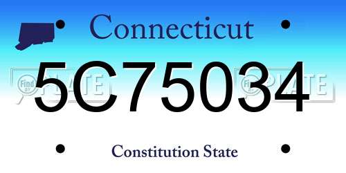5C75034 Connecticut License Plate