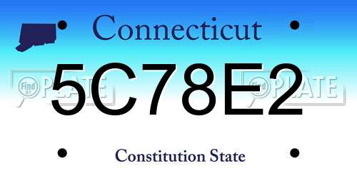 5C78E2 Connecticut License Plate
