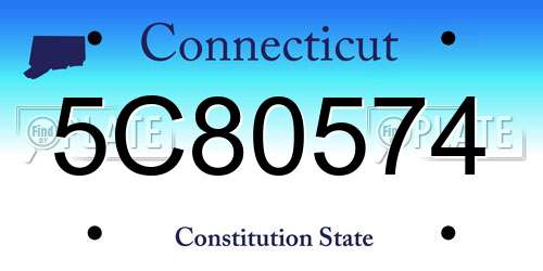 5C80574 Connecticut License Plate
