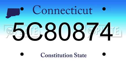 5C80874 Connecticut License Plate