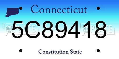 5C89418 Connecticut License Plate