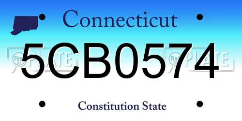 5CB0574 Connecticut License Plate