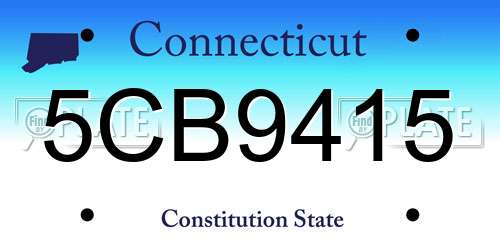5CB9415 Connecticut License Plate