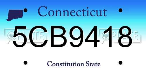 5CB9418 Connecticut License Plate