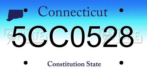 5CC0528 Connecticut License Plate